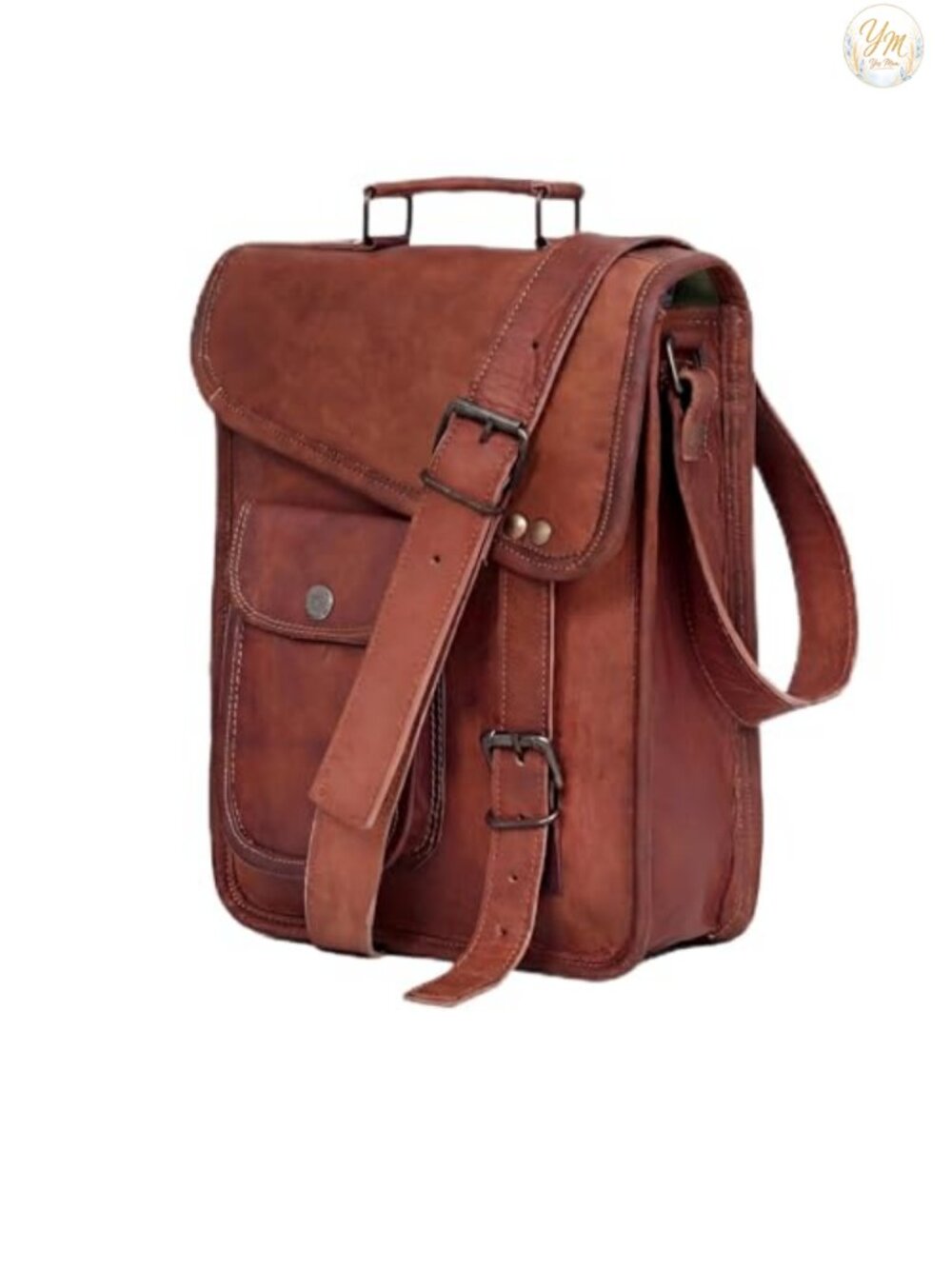 Genuine Goat Leather Satchel Tablet Bag Laptop Case Messenger Briefcase